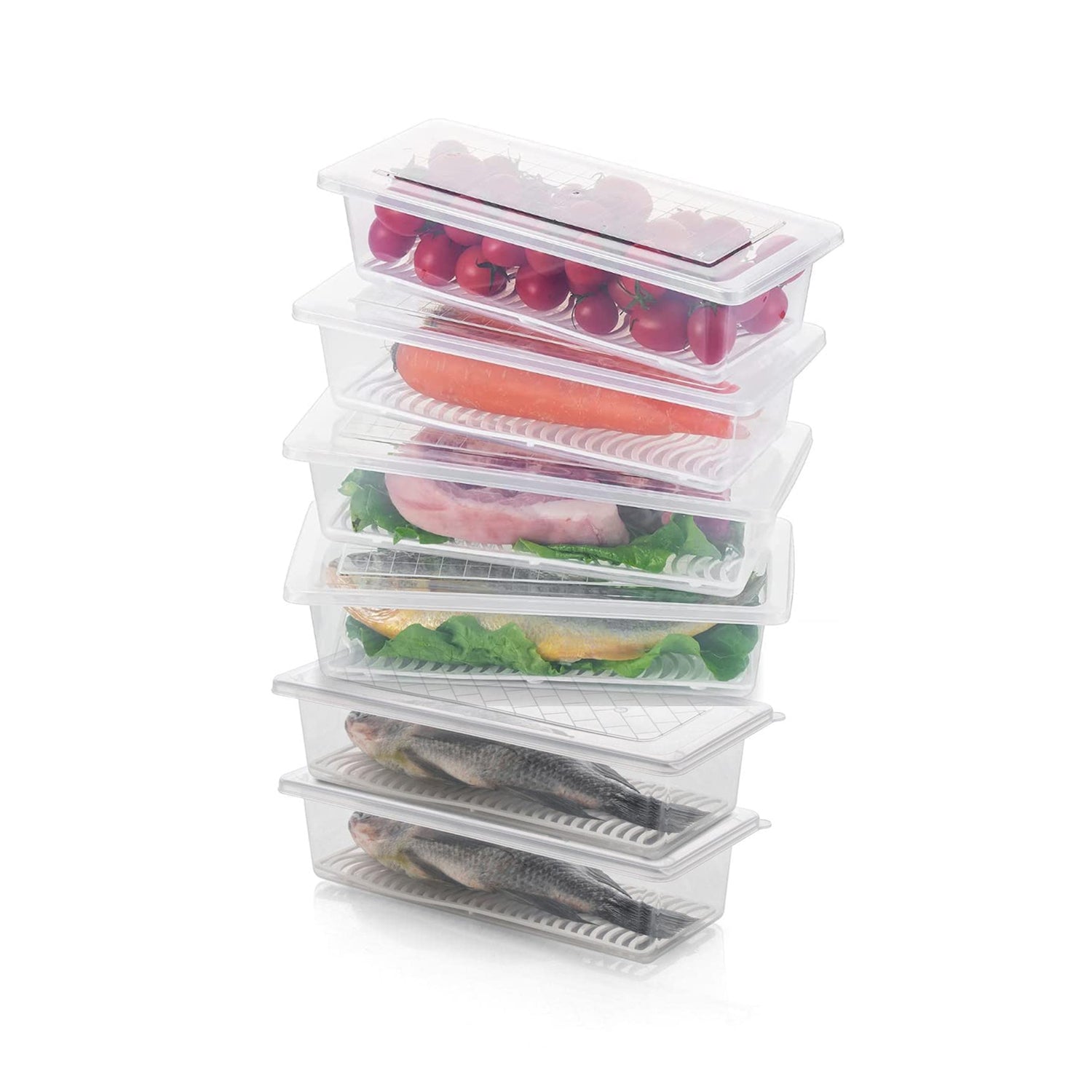 5792 FOOD STORAGE CONTAINER WITH REMOVABLE DRAIN PLATE AND LID 1500 ML Vegetables & Fruits Freezer Storage Container for Kitchen (PACK OF 6PC 1500ML) 5792 FOOD STORAGE CONTAINER WITH REMOVABLE DRAIN PLATE AND LID 1500 ML Vegetables & Fruits Freezer Storage Container for Kitchen (PACK OF 6PC 1500ML)